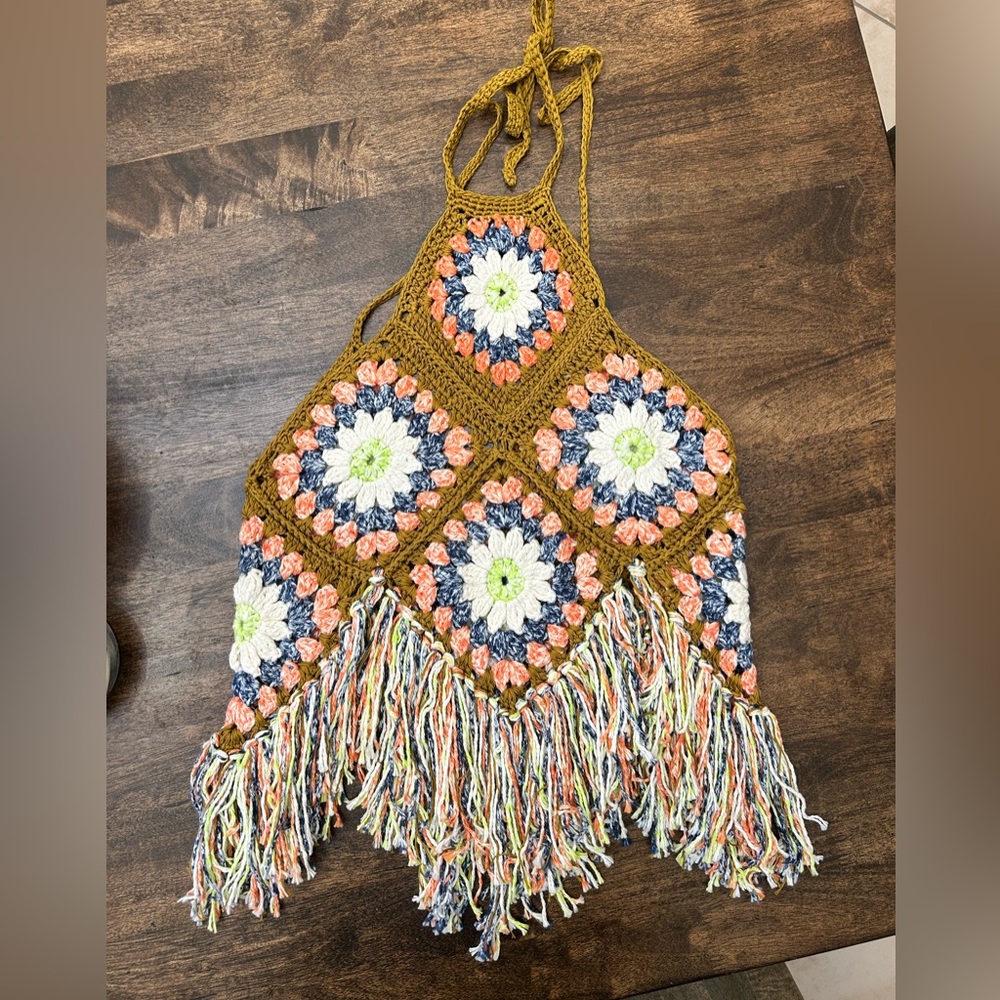 Free People Crochet Halter Top